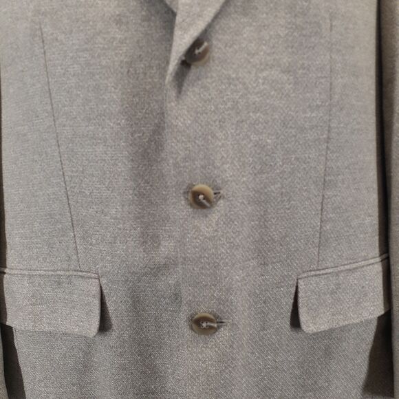 Trieste Blazer Mens 40R Tan Silk Wool 3 Button Jacket Office Dress Business - Picture 9 of 13